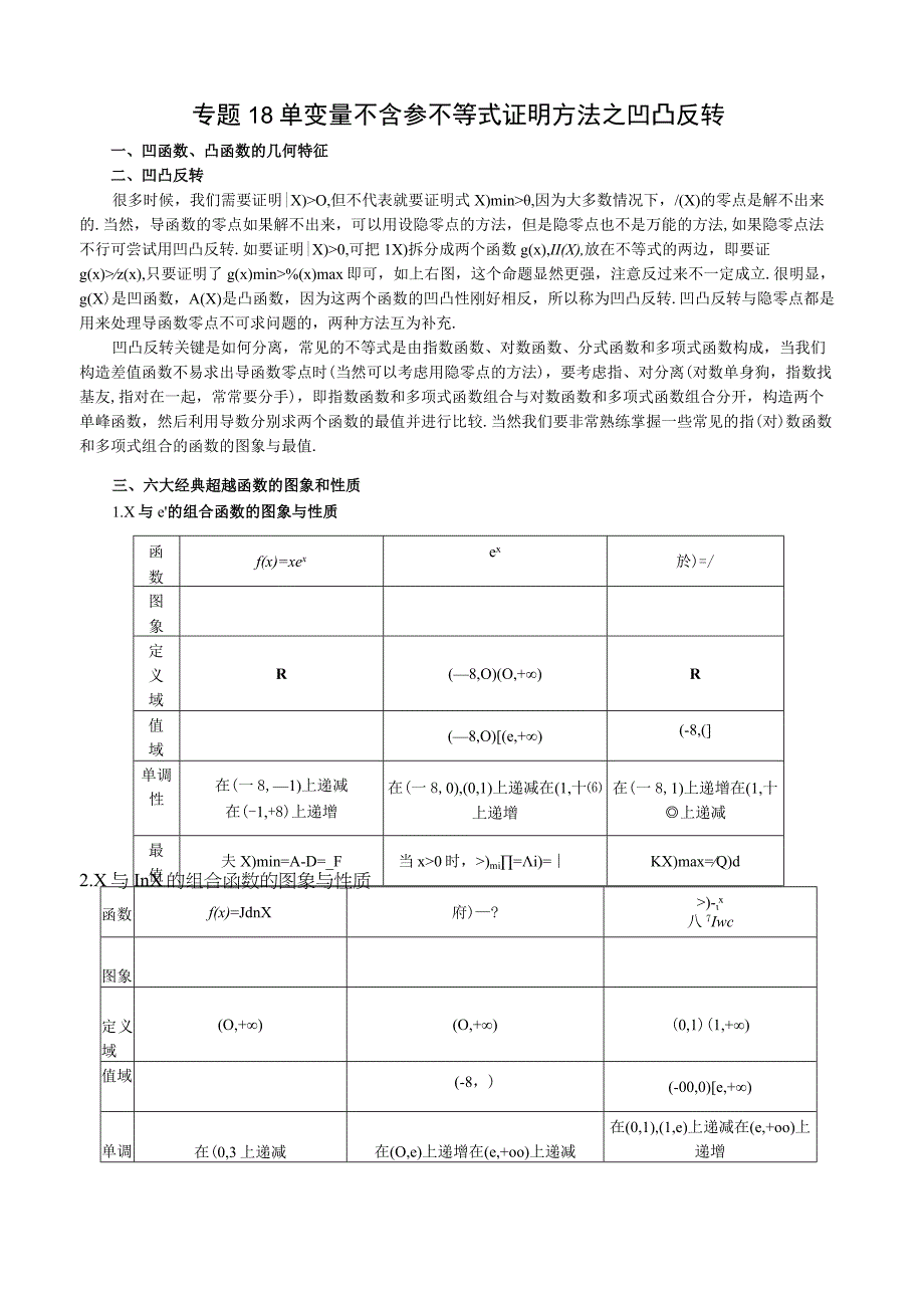 专题18 单变量不含参不等式证明方法之凹凸反转(解析版).docx_第1页