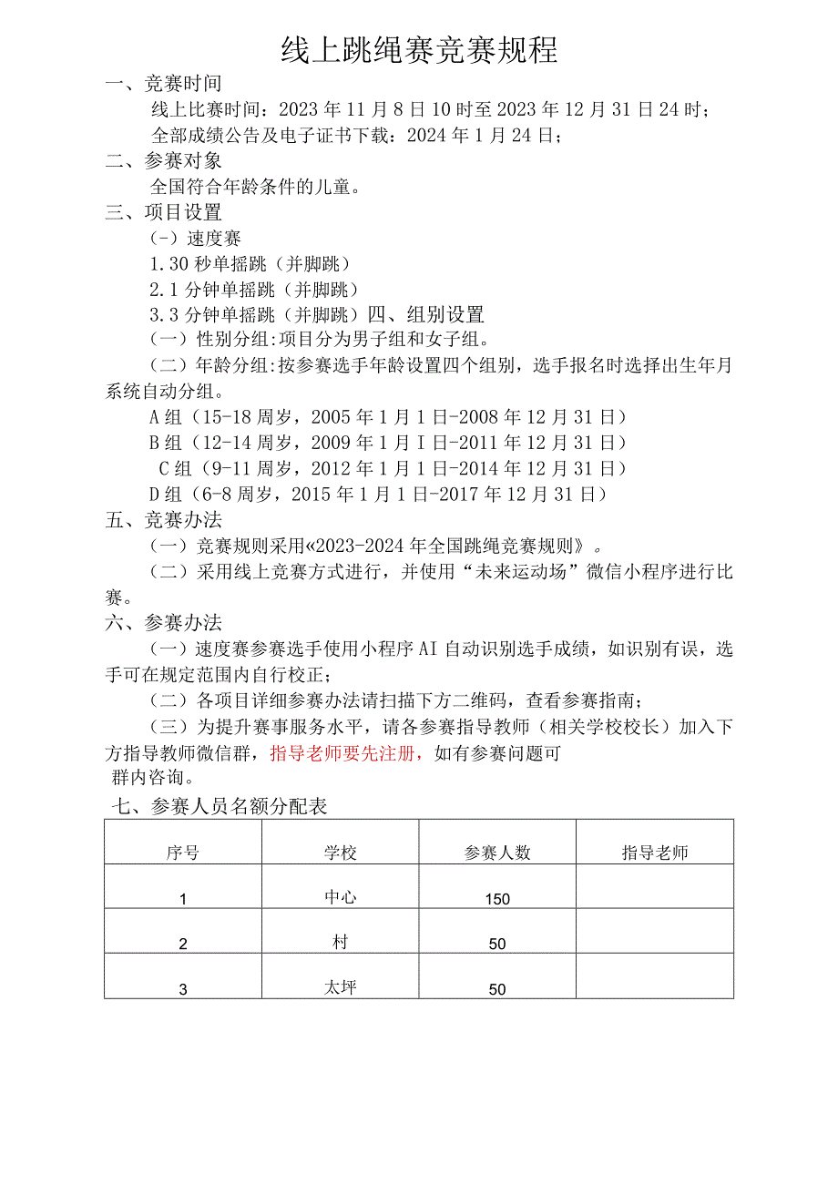 中小学生线上跳绳赛竞赛规程.docx_第1页