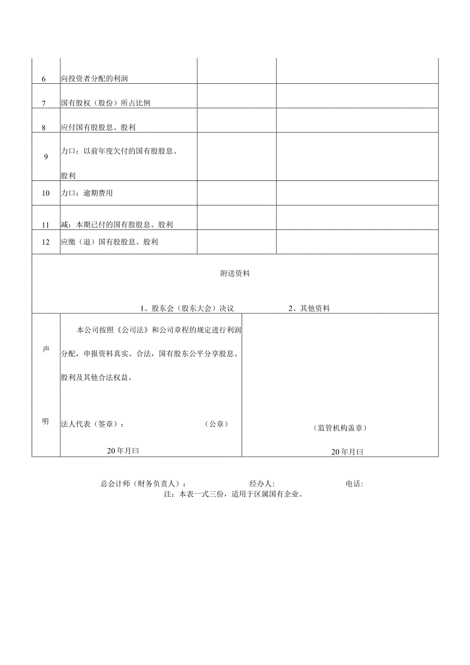 企业国有资本收益国有股股息、股利申报表.docx_第2页