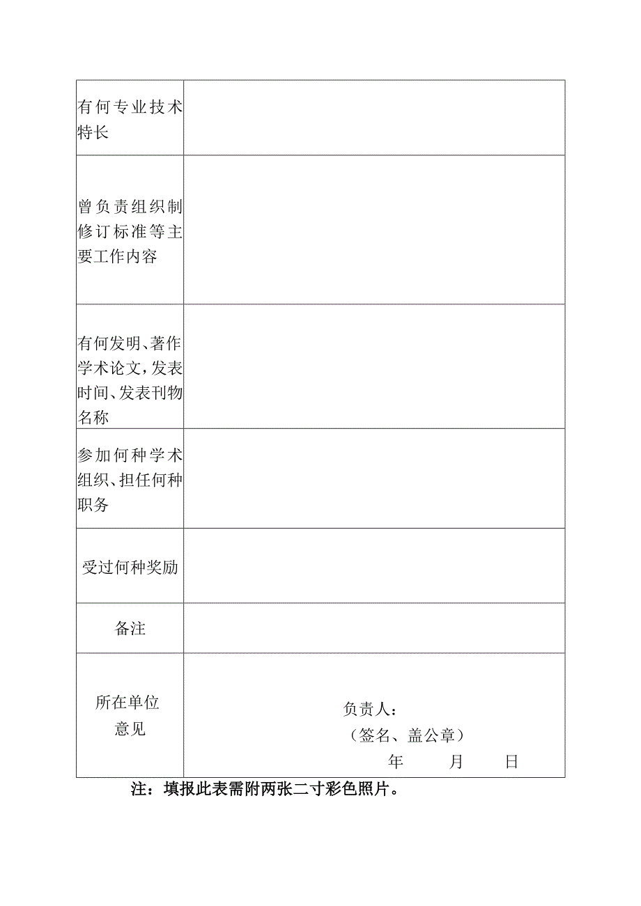 专业标准化技术委员会委员登记表.docx_第2页