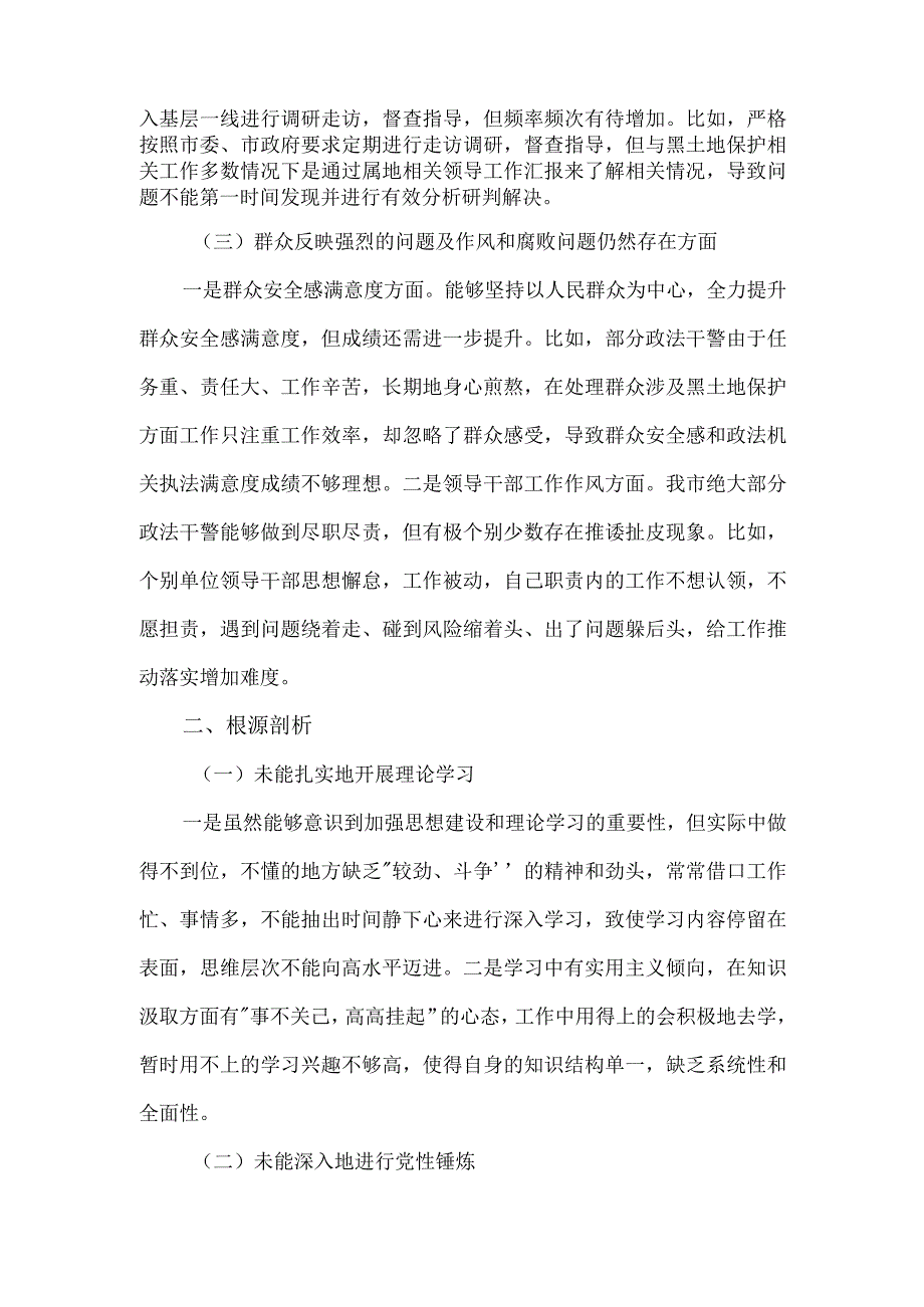 巡察整改专题民主生活会市委班子成员3个方面对照检查材料.docx_第2页