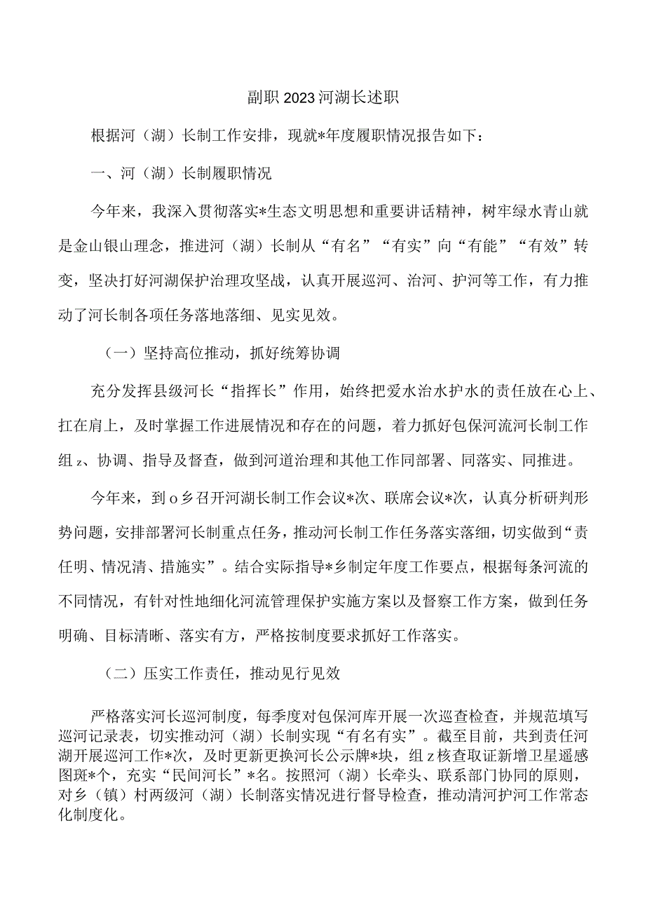 副职2023河湖长述职.docx_第1页