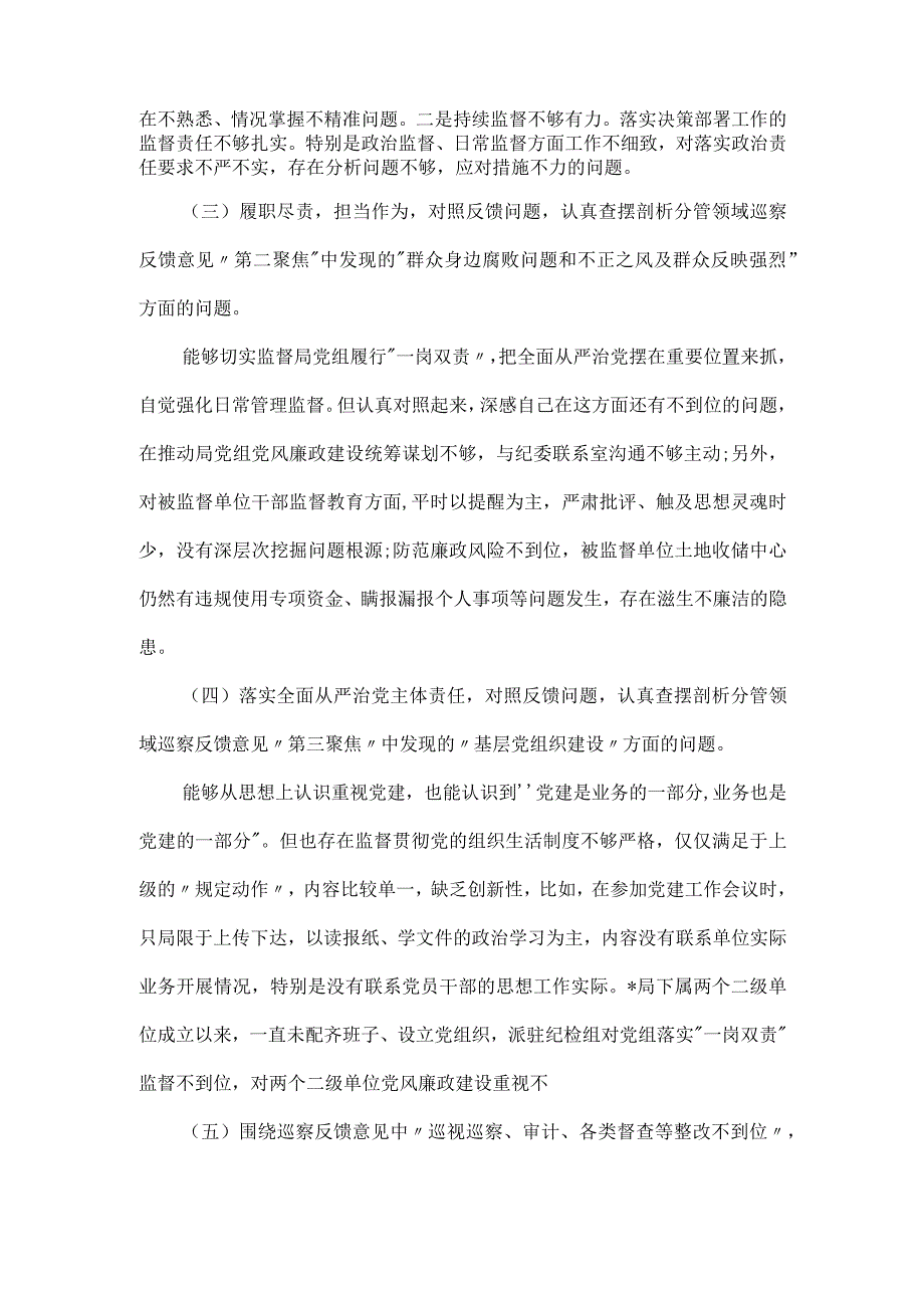 巡察整改专题民主生活会对照检查个人剖析材料.docx_第2页