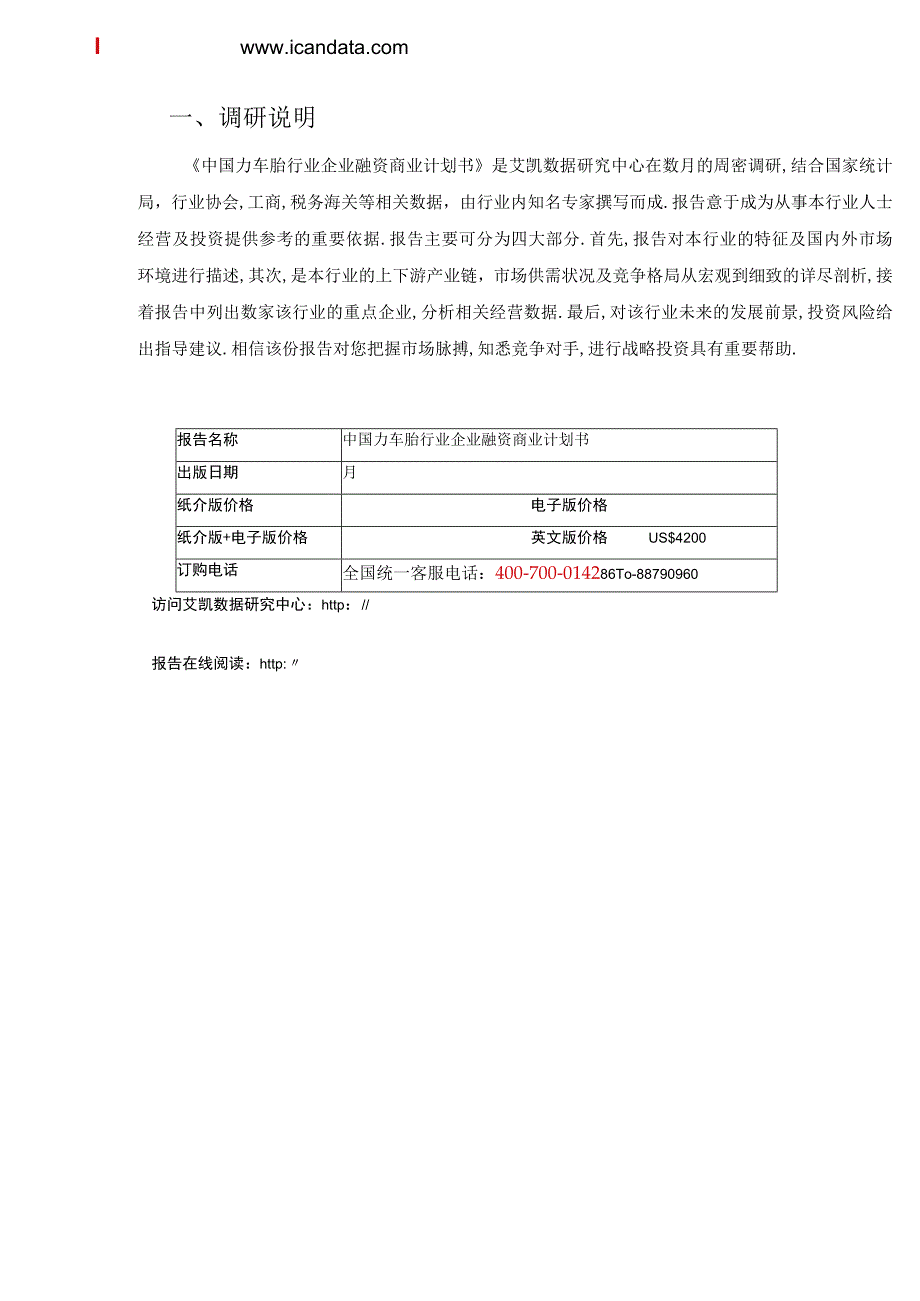 商业资料：中国力车胎行业企业融资商业计划书61850.docx_第2页