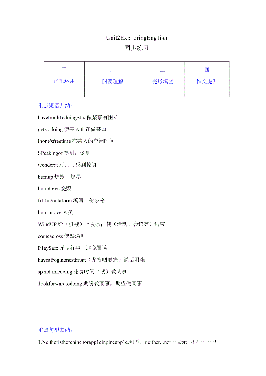 外研版（2019）必修第一册-Unit 2 Exploring English同步练习（解析版）.docx_第1页