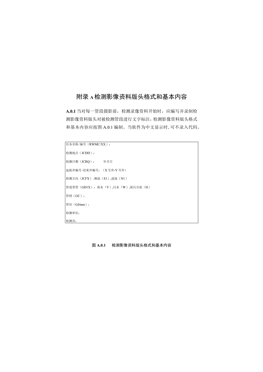 城镇排水管道检测记录表、缺陷图图例、检测成果表、等级划分及样图.docx_第1页