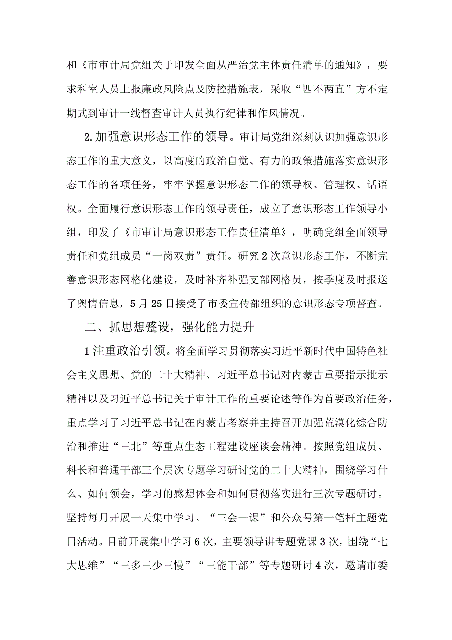 市审计局2023年党建工作总结3600字范文.docx_第2页