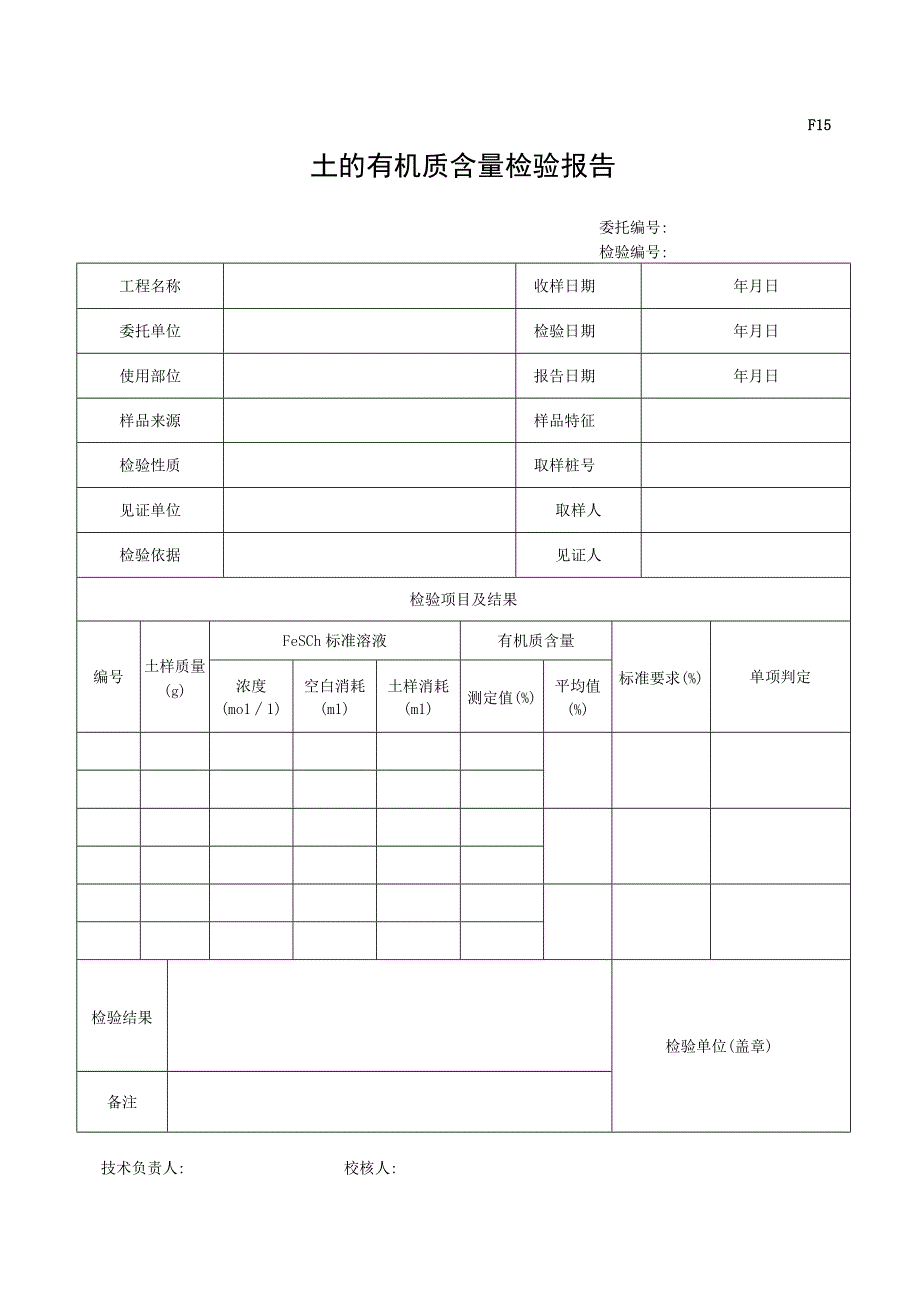 市政材料F15土的有机质含量检测报告.docx_第1页