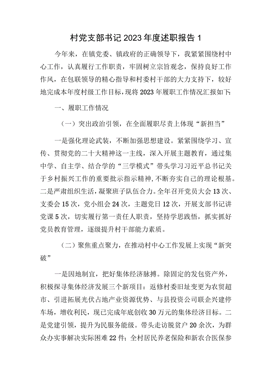 村党支部书记2023-2024年度抓党建个人述职报告汇编.docx_第2页