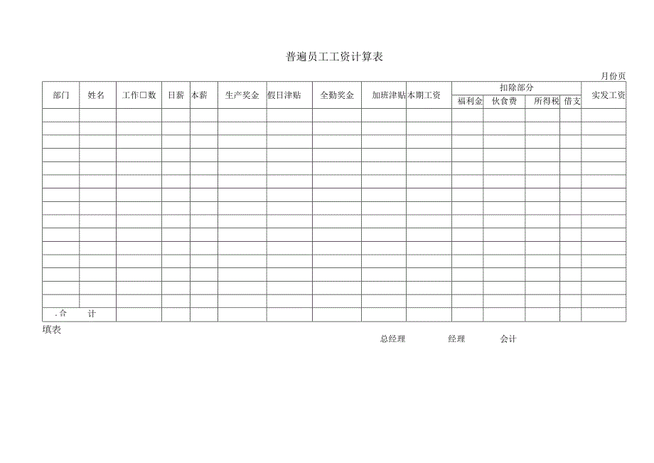 普遍员工工资计算表.docx_第1页