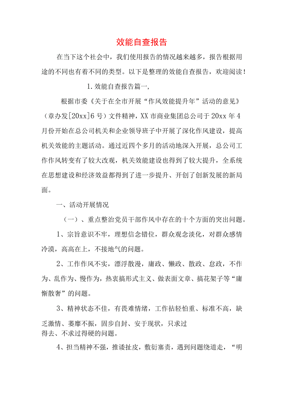 效能自查报告.docx_第1页