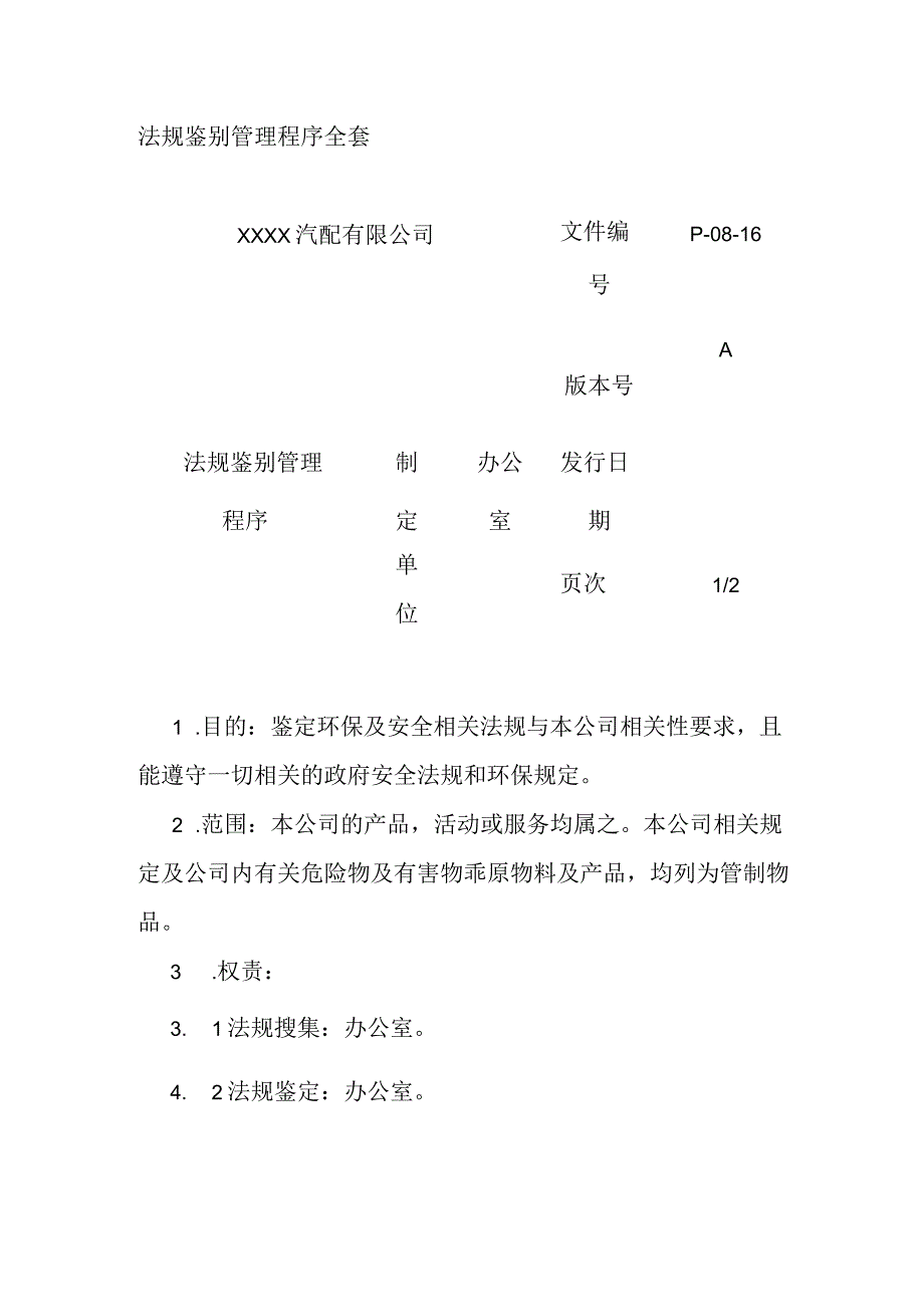 法规鉴别管理程序全套.docx_第1页