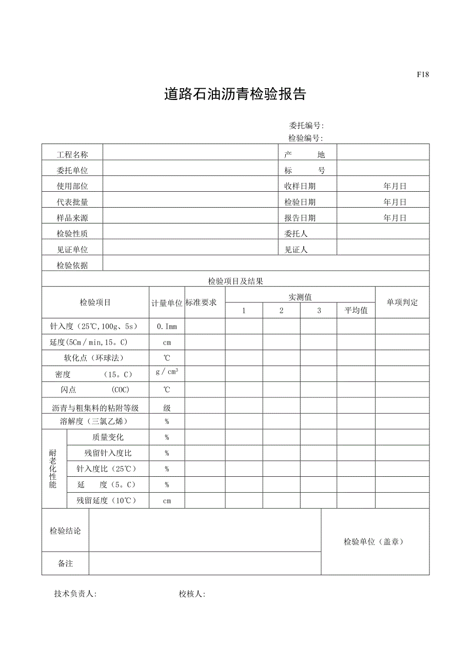 市政材料F18道路石油沥青检验报告.docx_第1页