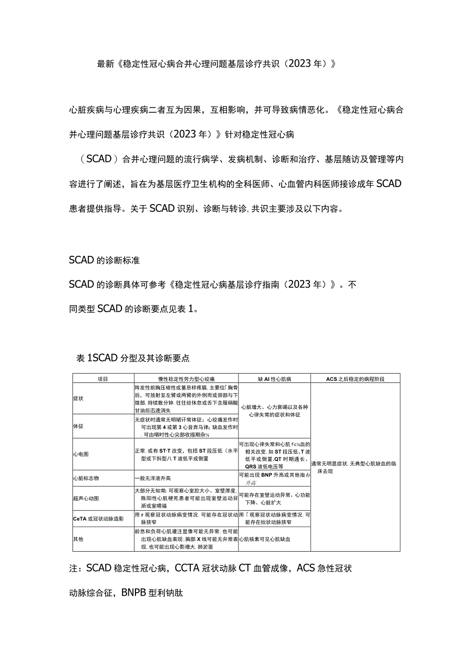 最新《稳定性冠心病合并心理问题基层诊疗共识（2023年）》.docx_第1页