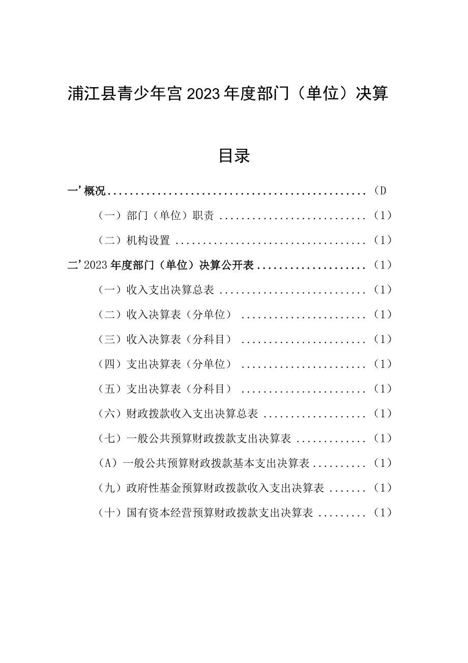 浦江县青少年宫2022年度部门单位决算目录.docx_第1页