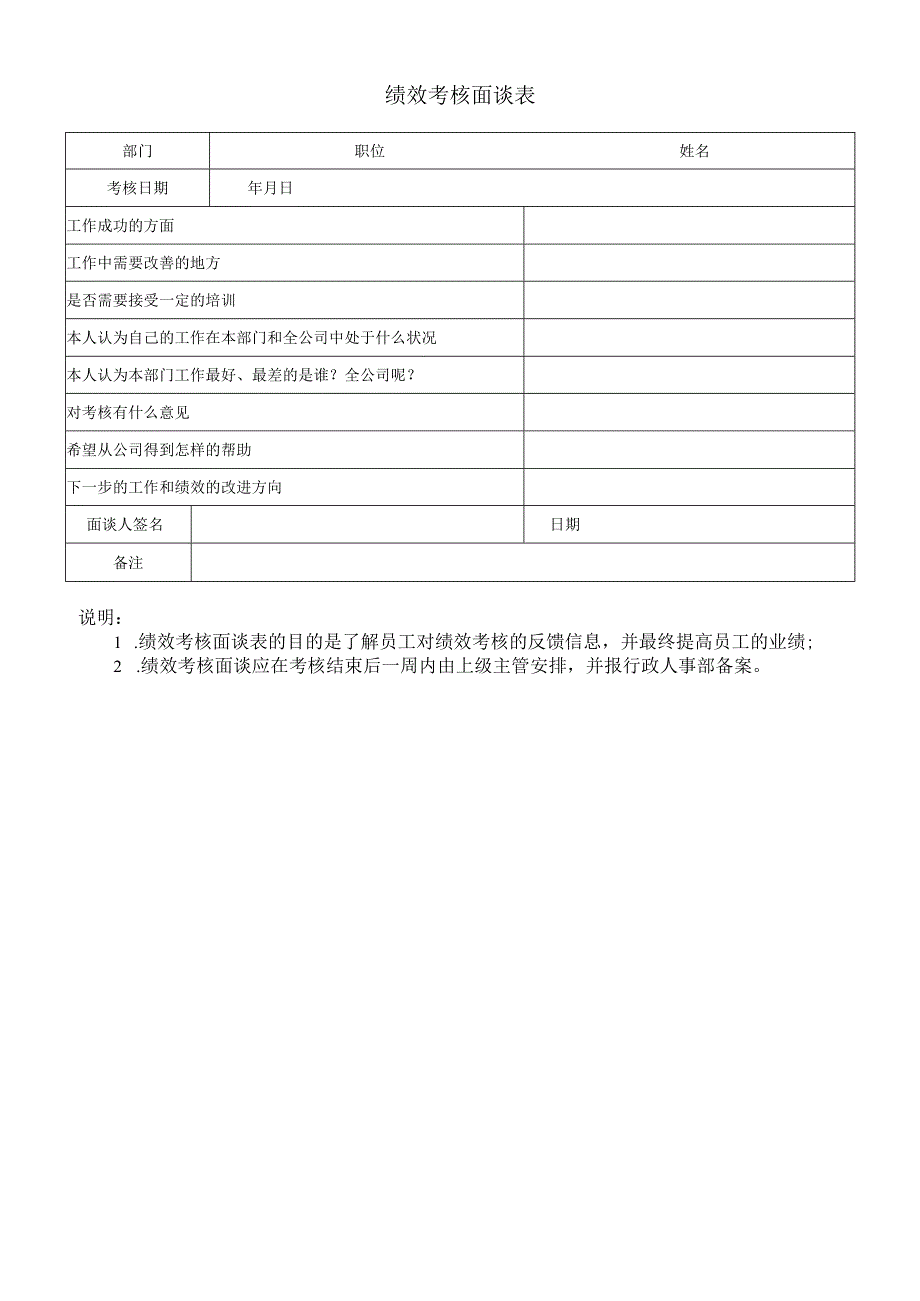 绩效考核面谈表.docx_第1页