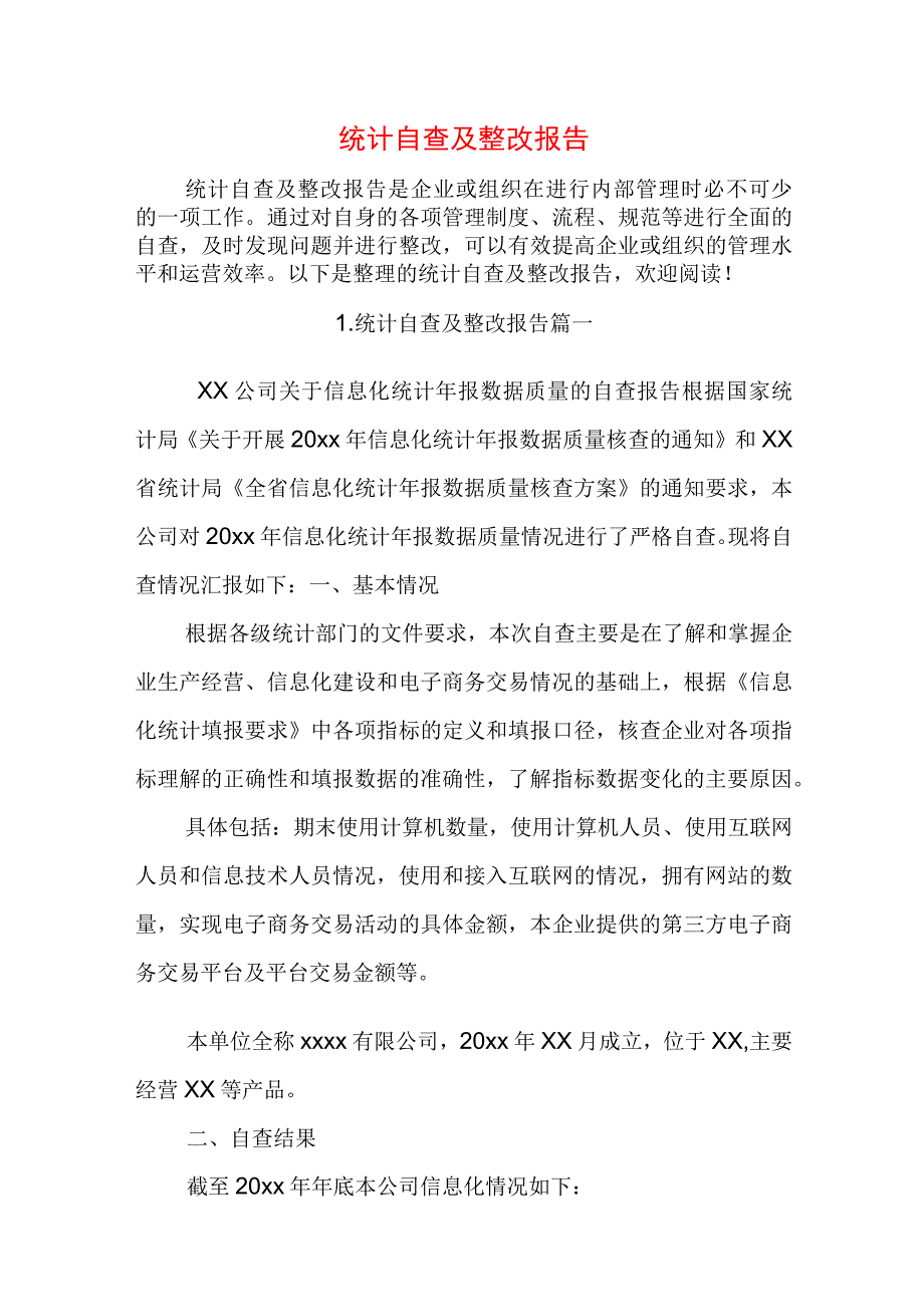 统计自查及整改报告.docx_第1页