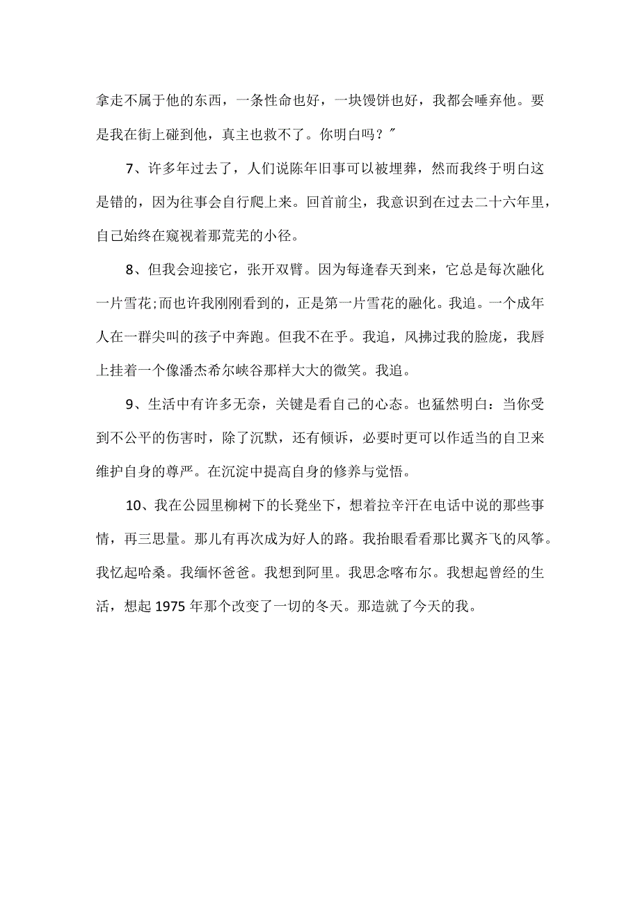 追风筝的人优美段落摘抄100字.docx_第2页