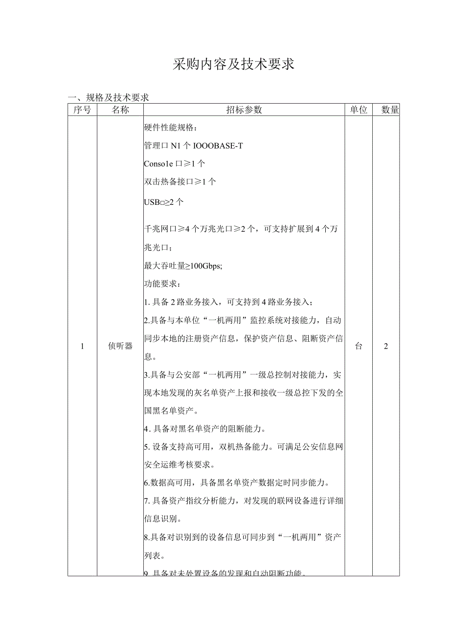 采购内容及技术要求.docx_第1页