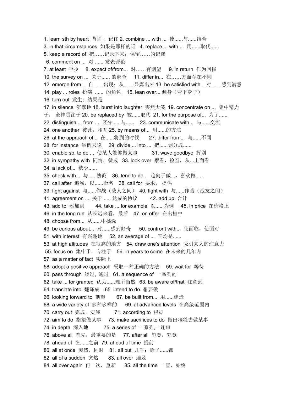 高中英语340个高频词组.docx_第1页