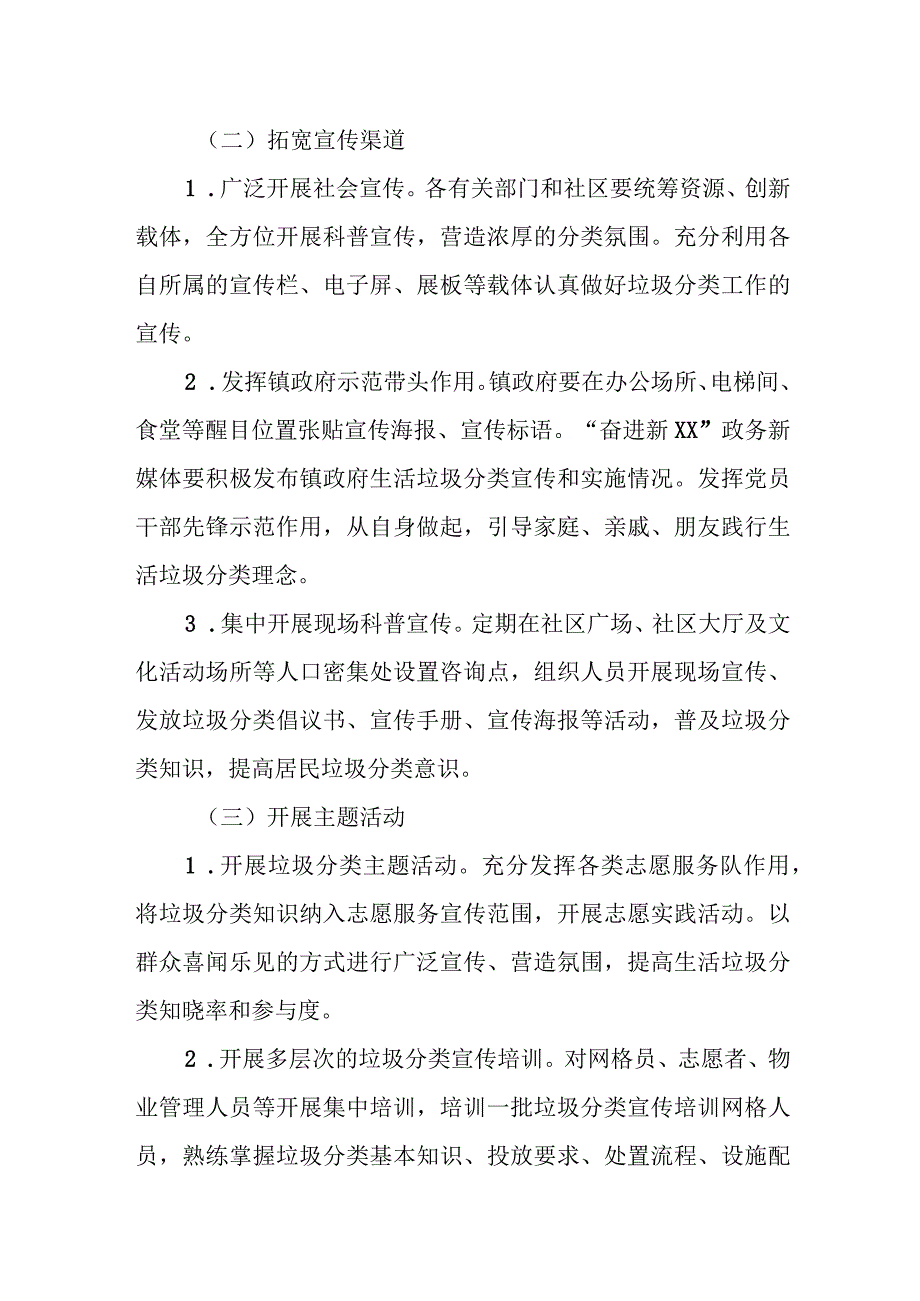 XX镇生活垃圾分类宣传工作方案.docx_第3页