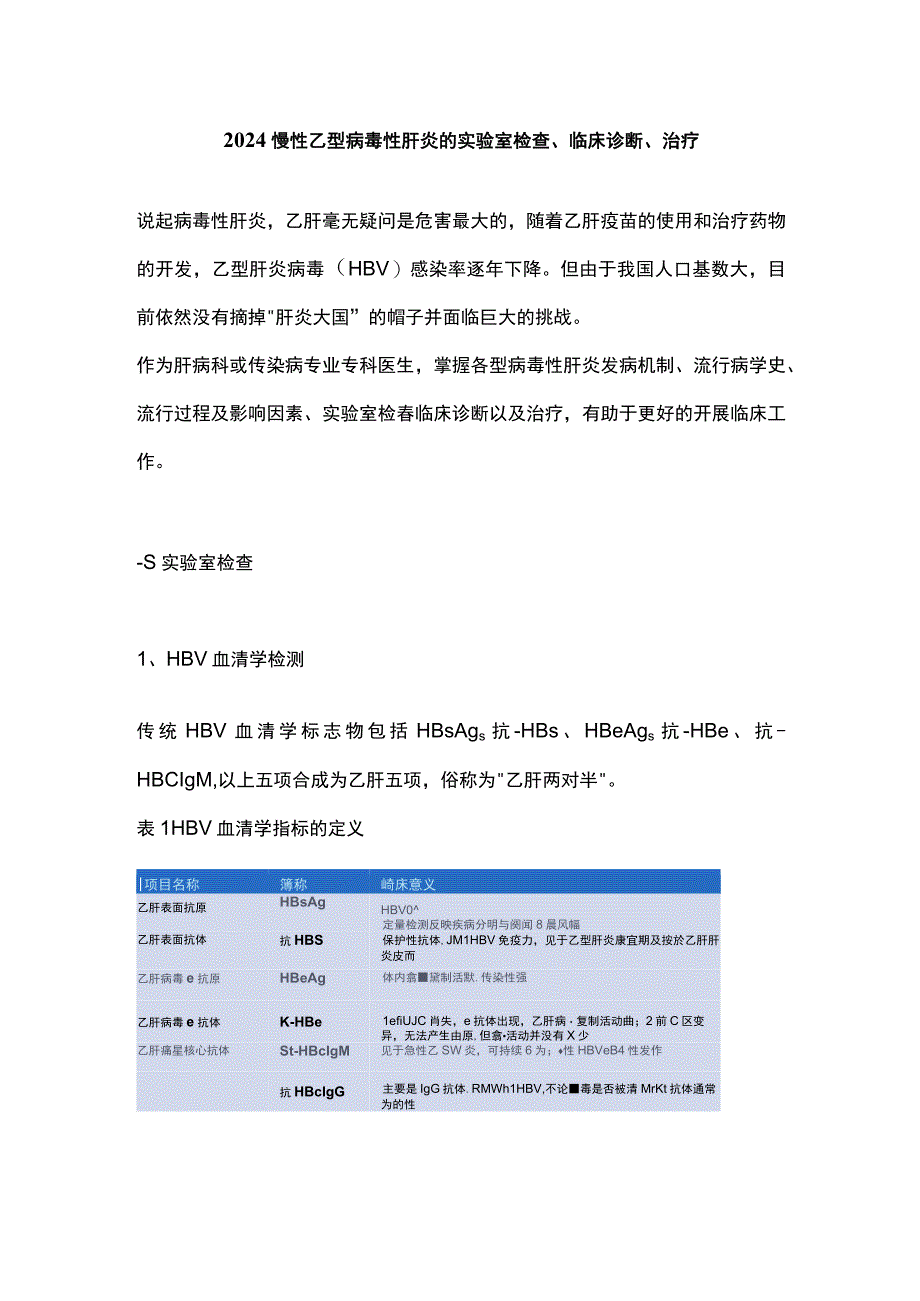 2024慢性乙型病毒性肝炎的实验室检查、临床诊断、治疗.docx_第1页