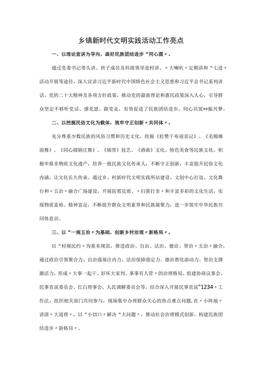 乡镇新时代文明实践活动工作亮点.docx_第1页