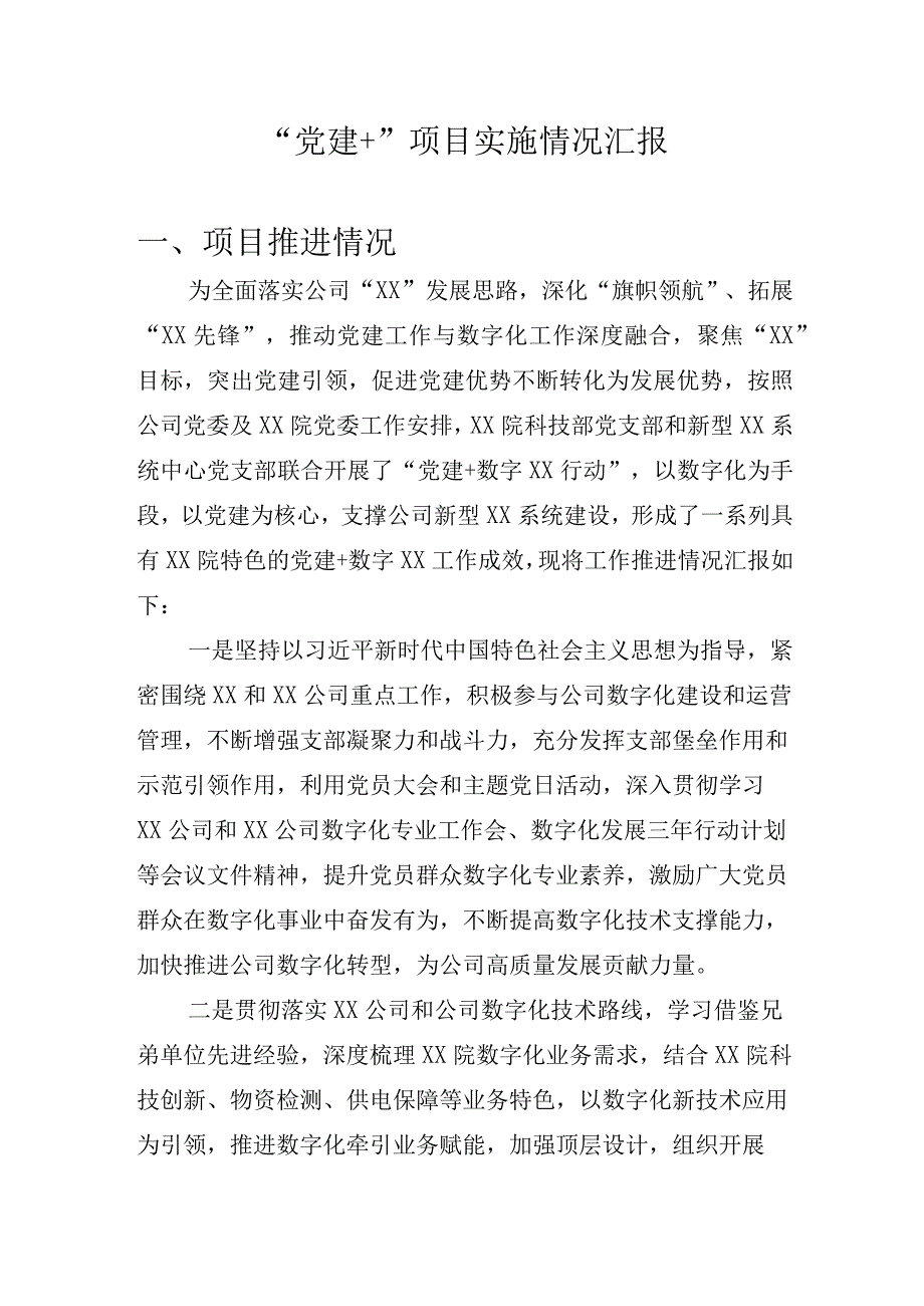 “党建+”项目实施情况汇报.docx_第1页