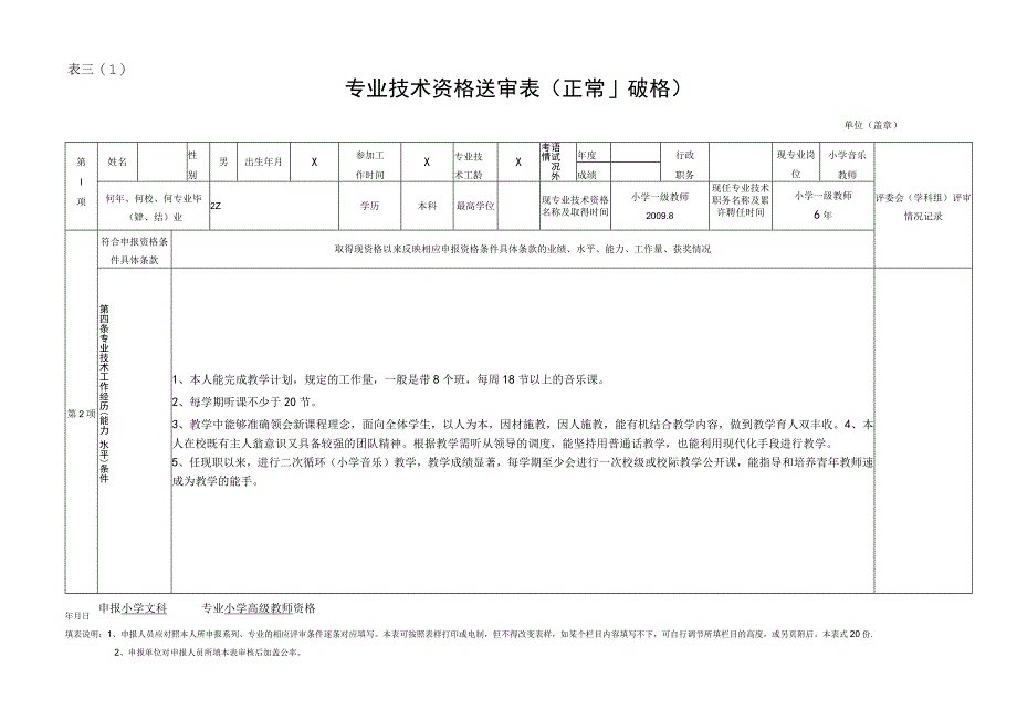 专业技术资格送审表.docx_第1页