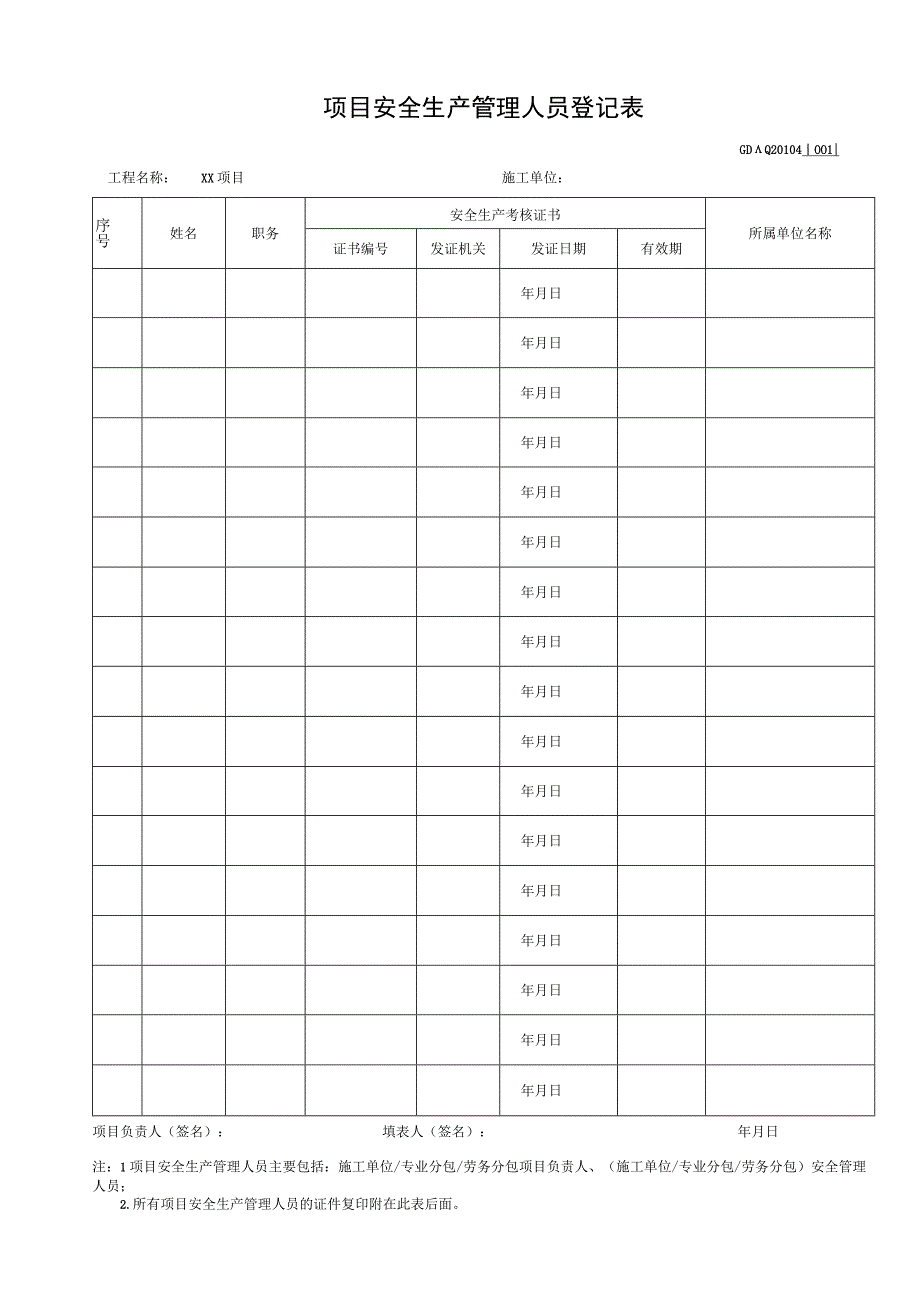 001-4.项目安全生产管理人员登记表GDAQ20104.docx_第1页