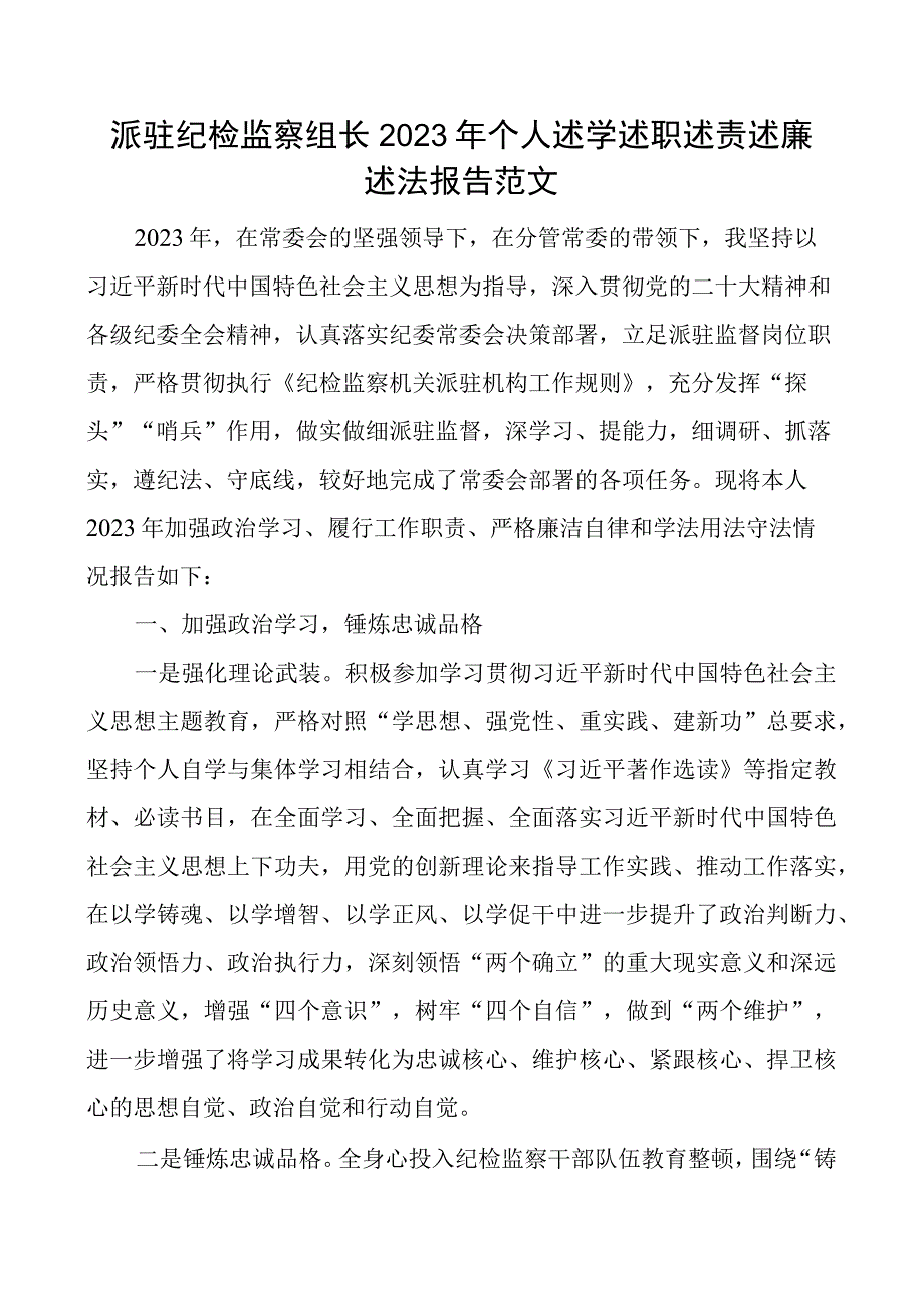 2023年个人述学述职述责述廉述法报告工作总结汇报.docx_第1页