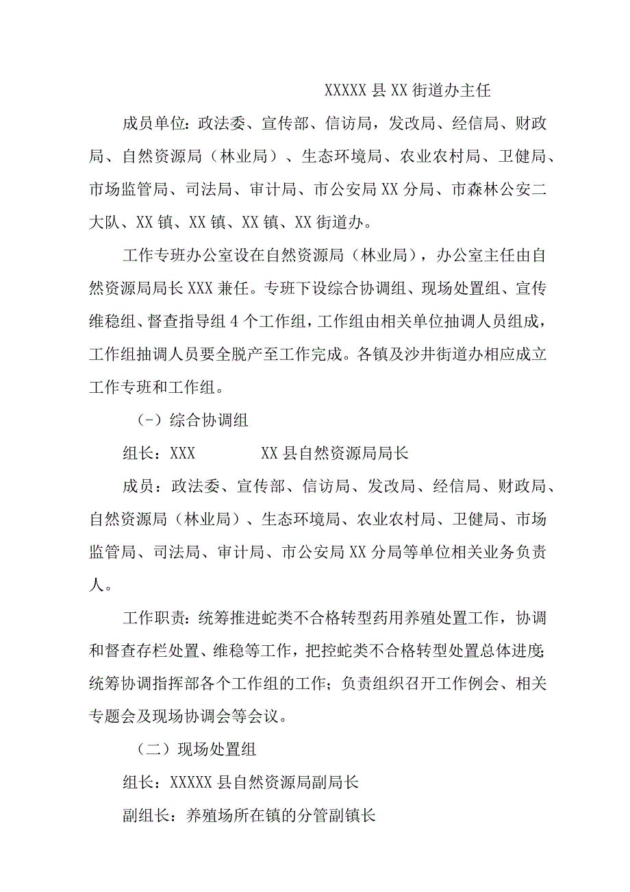 XX县人工繁育蛇类不合格转型药用养殖处置实施方案.docx_第3页