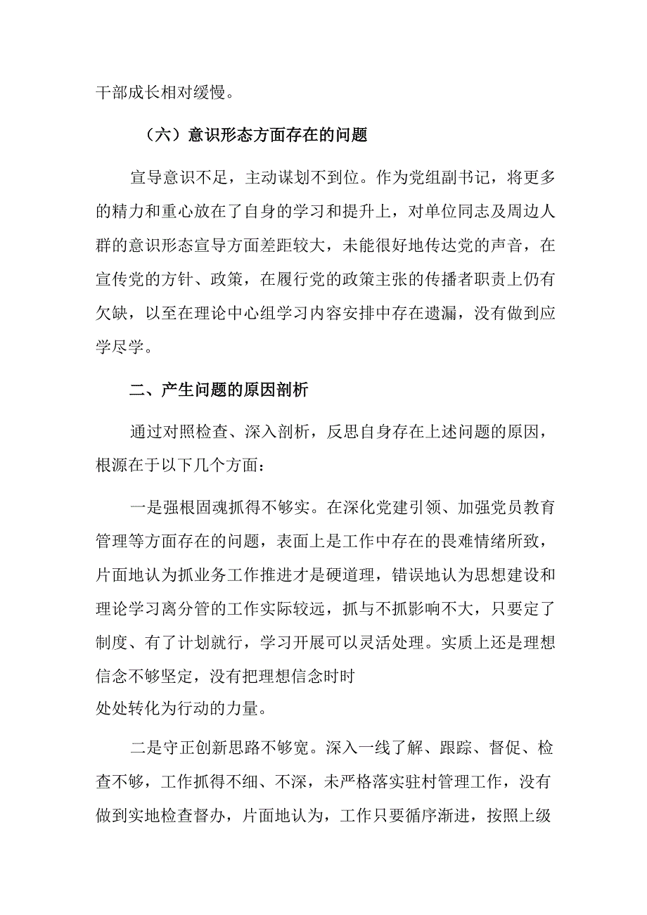 2023年局巡察整改专题民主生活会对照检查材料参考范文.docx_第3页