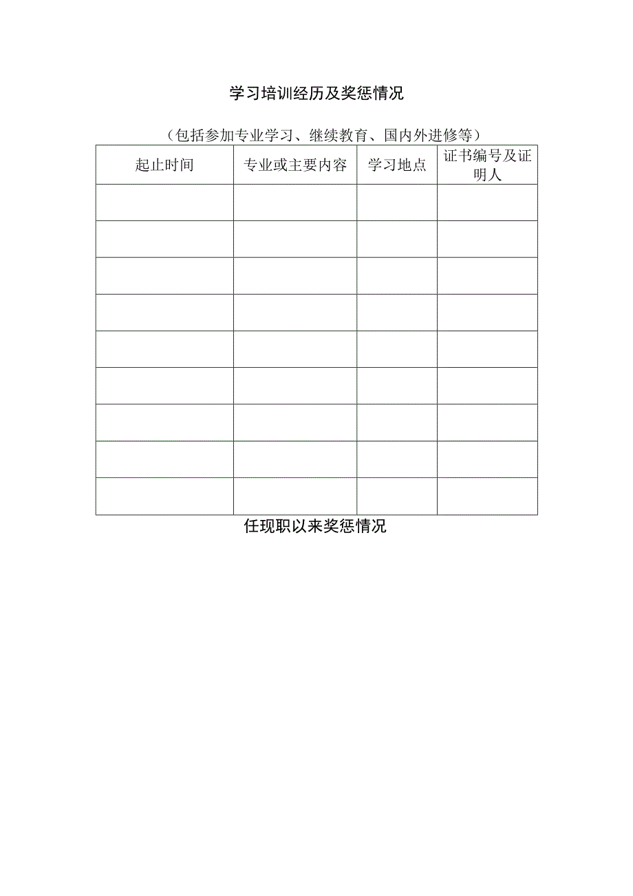 学习培训经历及奖惩情况.docx_第1页