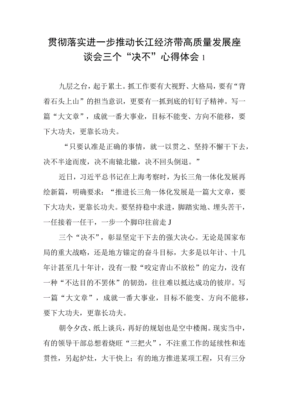 学习贯彻在进一步推动长江经济带高质量发展座谈会上重要讲话心得体会6篇.docx_第2页