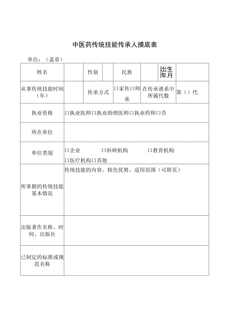 关于开展中医药传统技能传承人摸底的通知.docx_第3页