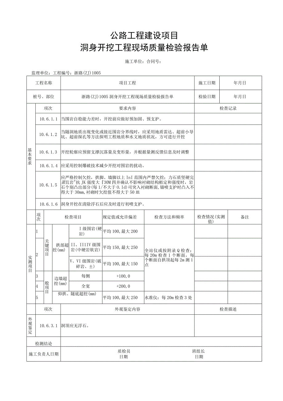 浙江隧道工程洞身开挖施工统一用表.docx_第3页