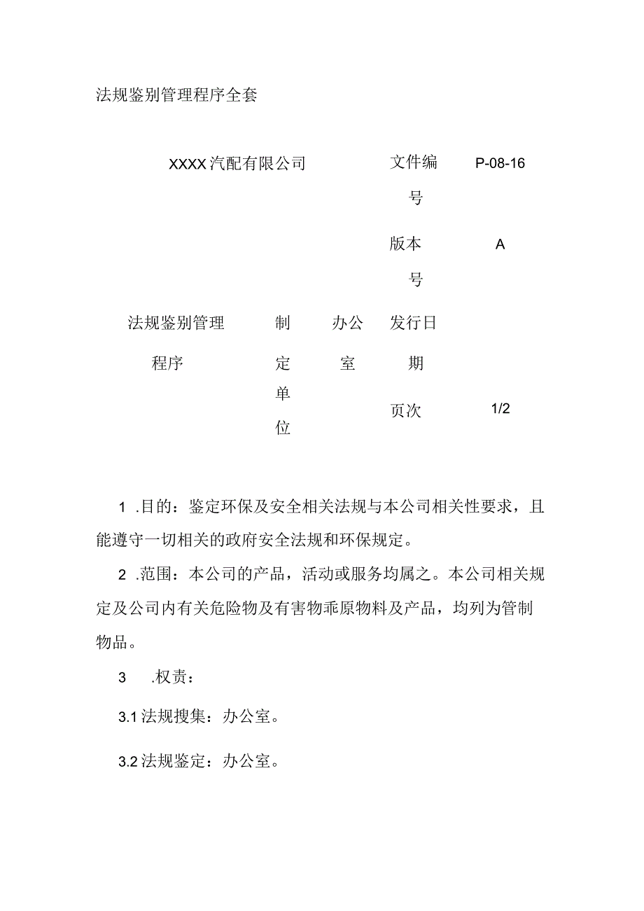 法规鉴别管理程序全套.docx_第1页