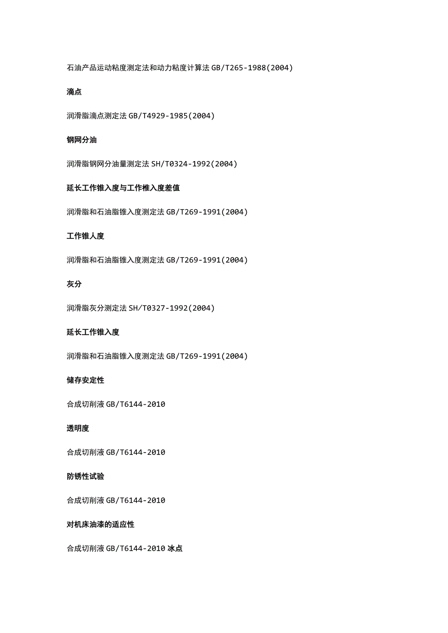 润滑油的检测项目及对应标准.docx_第3页