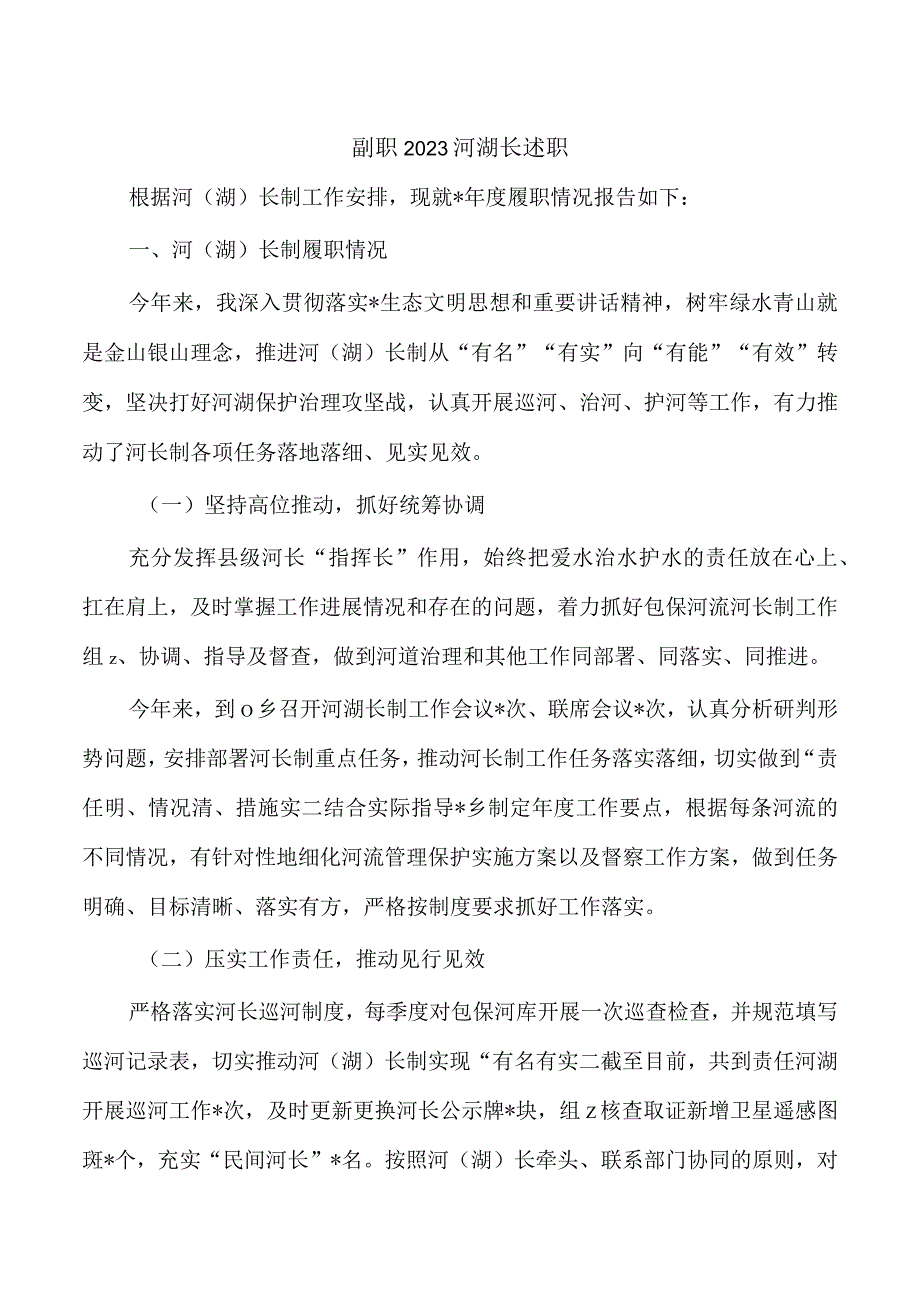 副职2023河湖长述职.docx_第1页