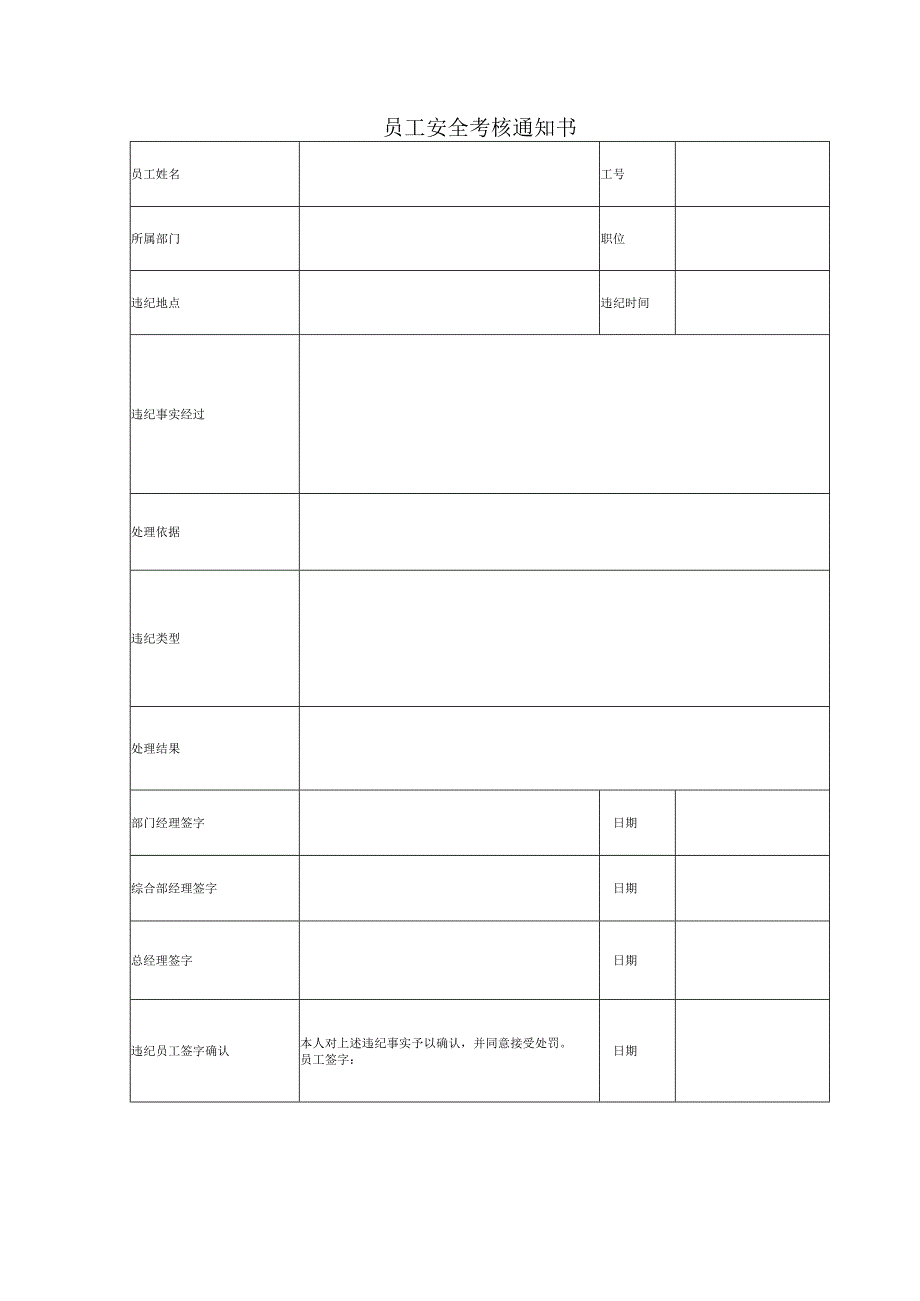 员工安全考核通知书.docx_第1页