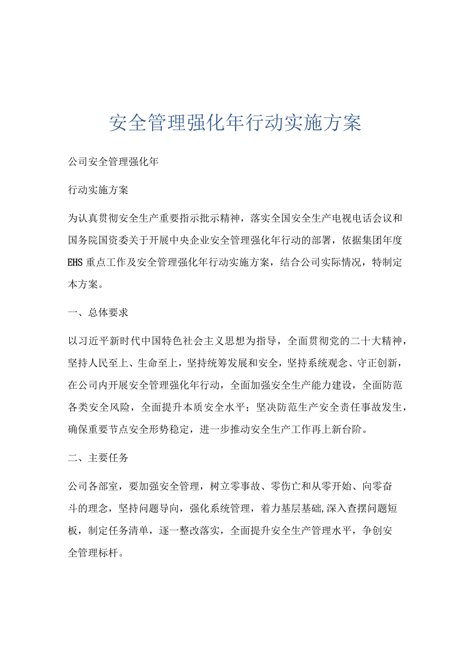 安全管理强化年行动实施方案.docx_第1页