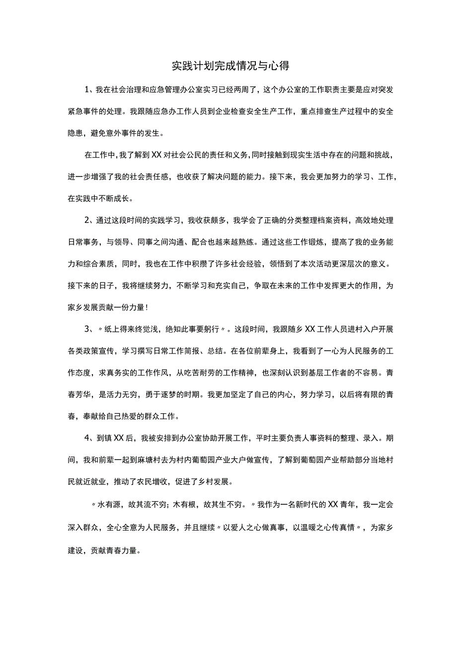 实践计划完成情况与心得.docx_第1页