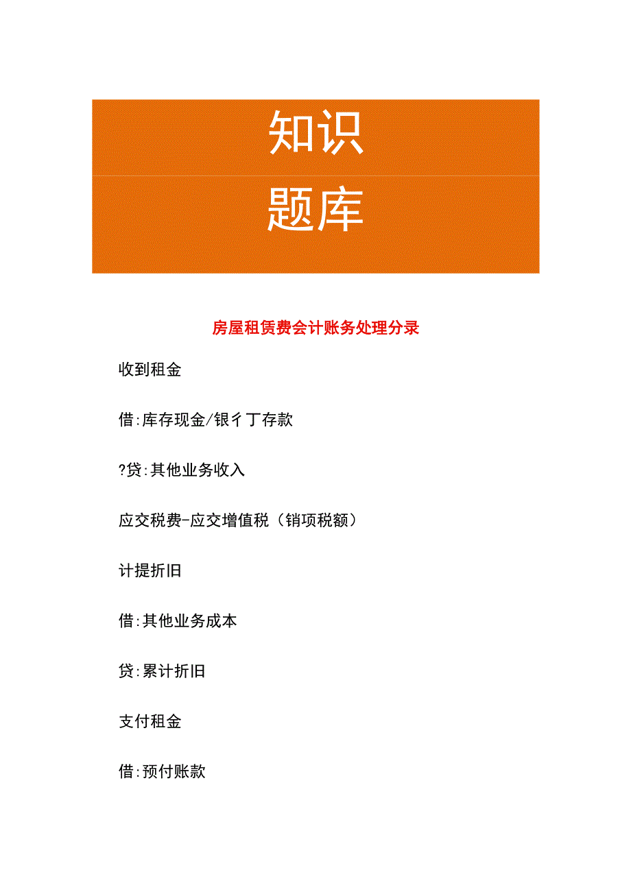 房屋租赁费会计账务处理分录.docx_第1页