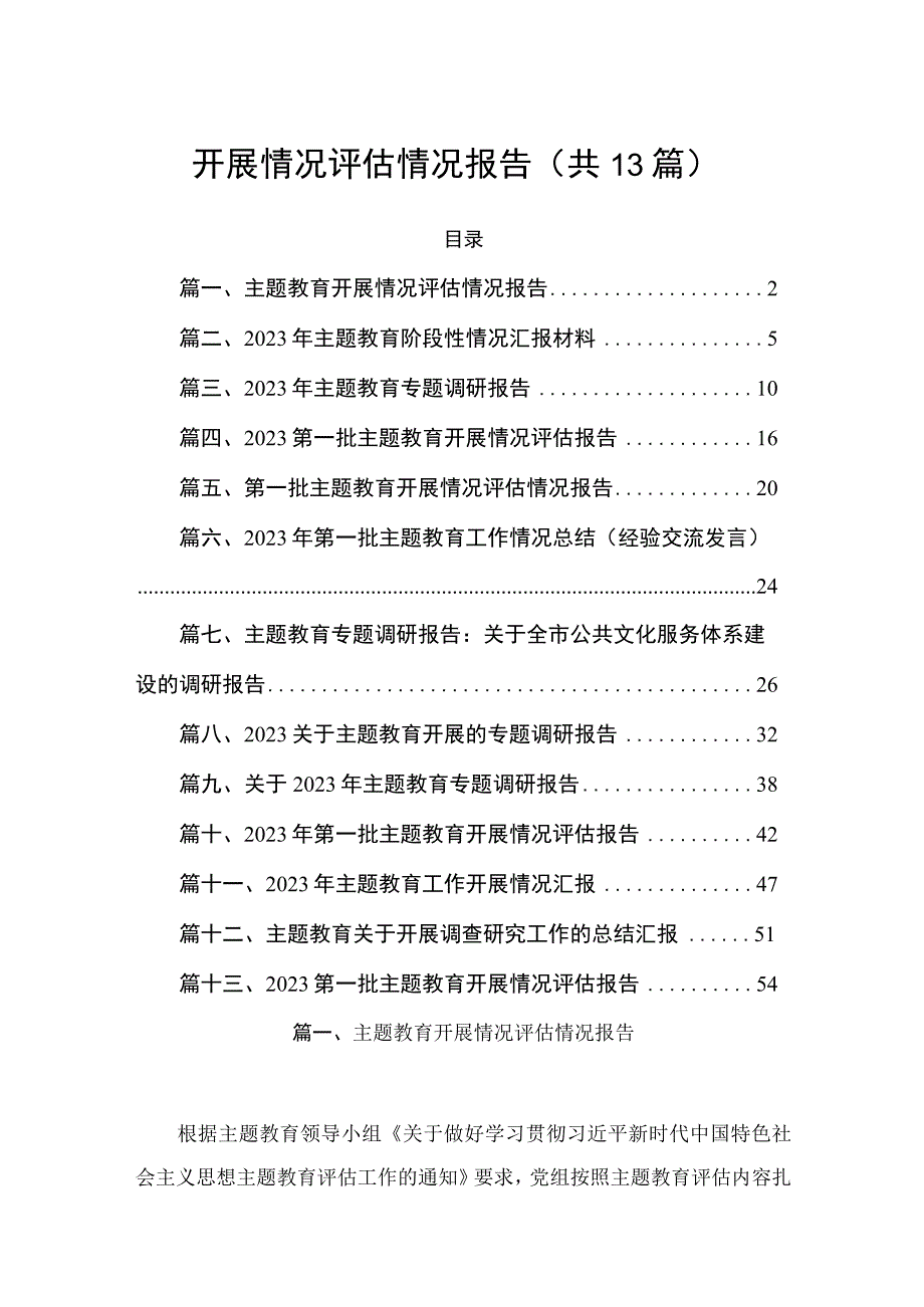 开展情况评估情况报告（共13篇）.docx_第1页