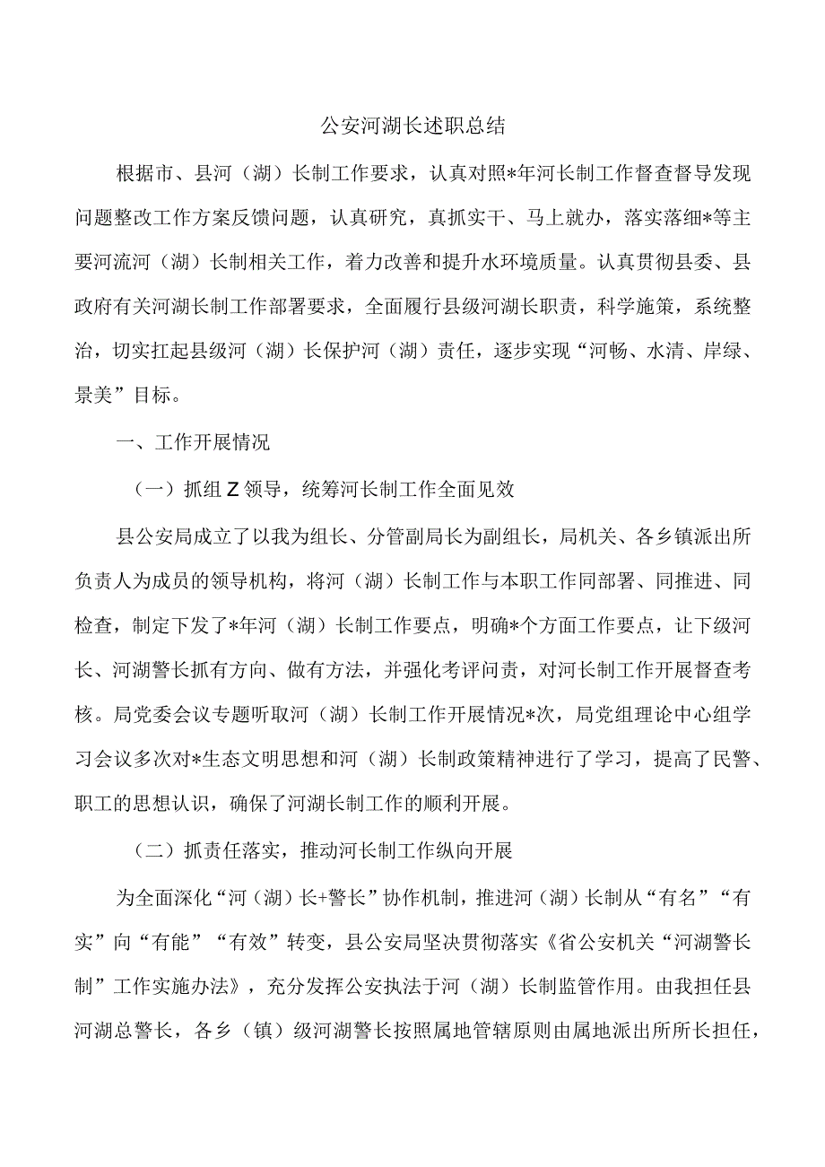 公安河湖长述职总结.docx_第1页