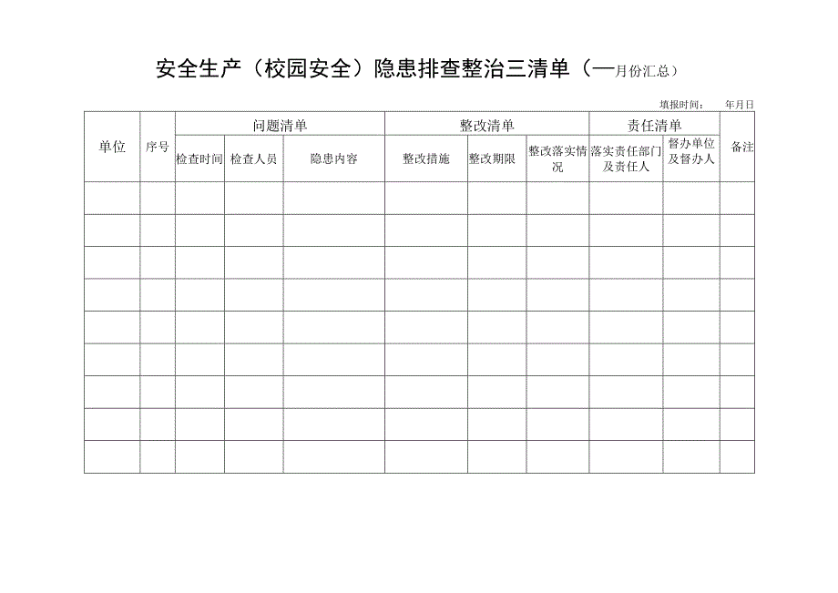 安全生产（校园安全）隐患排查整治三清单.docx_第1页