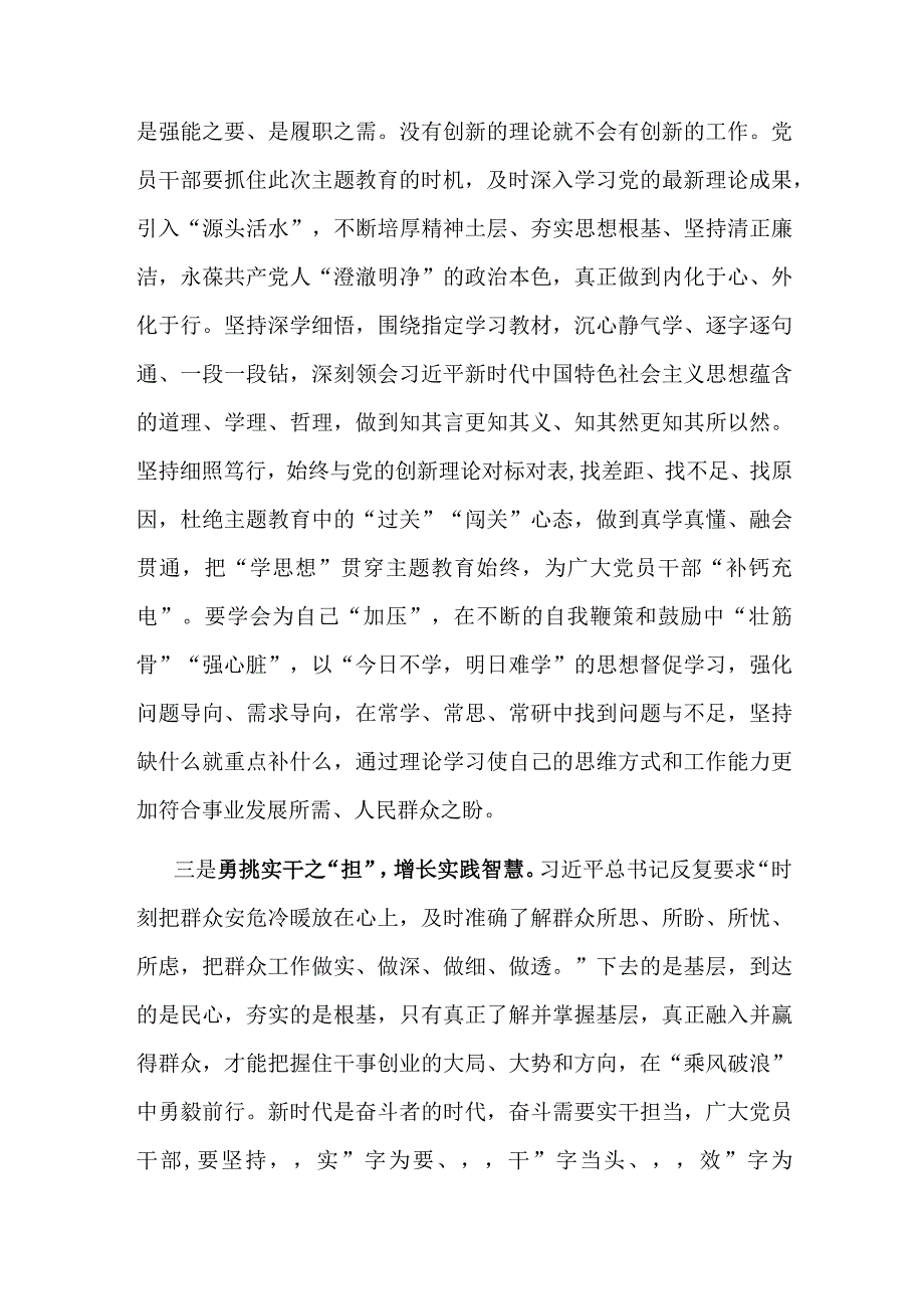 主题教育发言：把稳前行之“舵”勇挑实干之“担”勇挑实干之“担”.docx_第2页