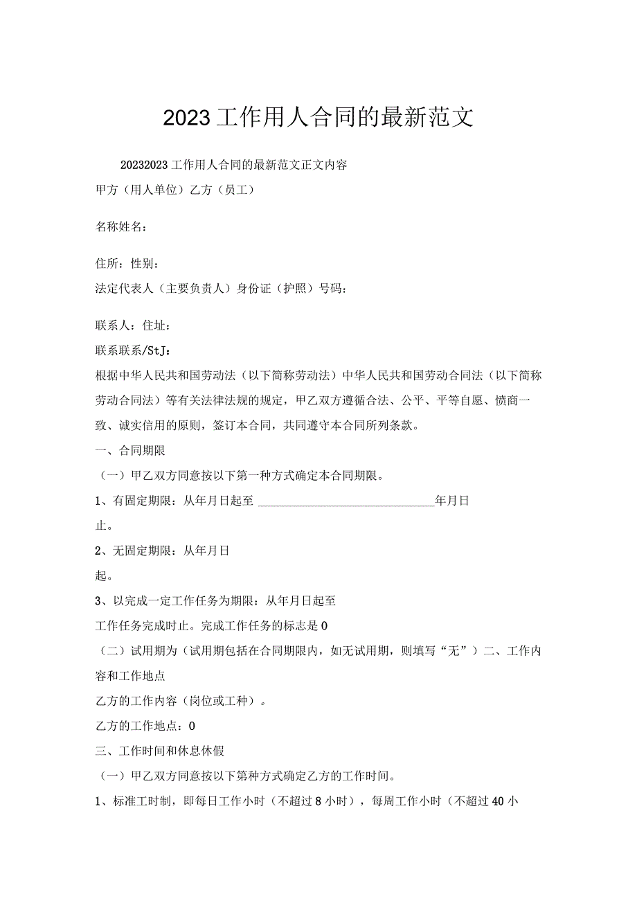 2022工作用人合同范文.docx_第1页