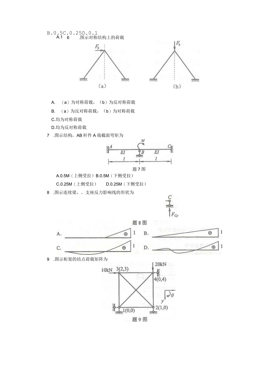 2019年04月自学考试02439《结构力学（二）》试题.docx_第2页